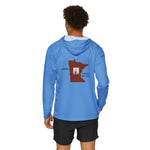 Blue PS Celebrating MN's Great Outdoors - Small Logo Men's Sports Warmup Hoodie (AOP)