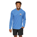 Blue PS Celebrating MN's Great Outdoors - Small Logo Men's Sports Warmup Hoodie (AOP)