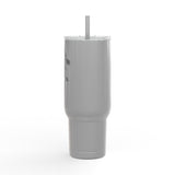 FLAG! 40oz Engraved Tumbler — Travel Mug with Handle, Lid & Straw (Flag Garage Design)