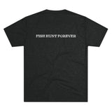 Deer Holding 'EAT MORE WOLF' Graphic Tee — 'FISH HUNT FOREVER' Back Print