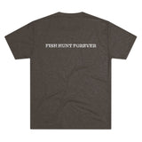 Deer Holding 'EAT MORE WOLF' Graphic Tee — 'FISH HUNT FOREVER' Back Print