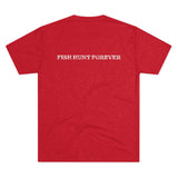 Deer Holding 'EAT MORE WOLF' Graphic Tee — 'FISH HUNT FOREVER' Back Print