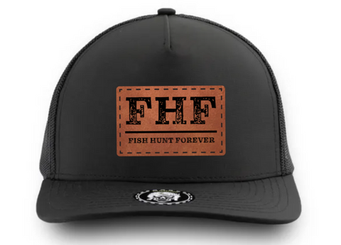 Black Marine Premium Water Repellent Fish Hunt Forever Hat