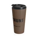 I HUNT - Brown Whitetail Bowhunt - Stainless Steel Travel Mug